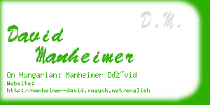 david manheimer business card